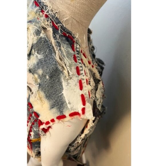 DREAM & DESTROY PUNK ROCK PATCH CUSTOM VINTAGE DENIM VEST - Picture 16 of 16